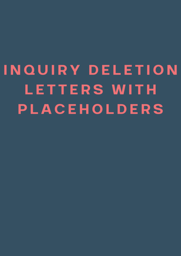 Inquiry Deletion Letters With Placeholders