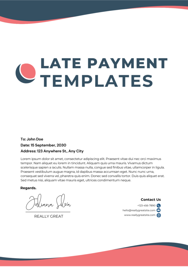 Late Payment Letter Templates Package