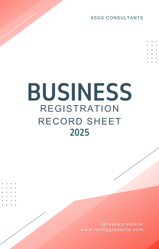 Registration Record Sheet Cover Registration Record Sheet