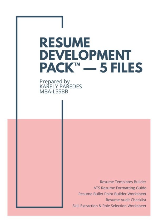 Resume Development Pack™ — 5 Files (EN)
