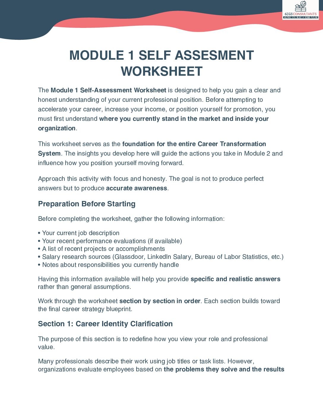 Career Advancement Self-Assessment Worksheet™ (EN)