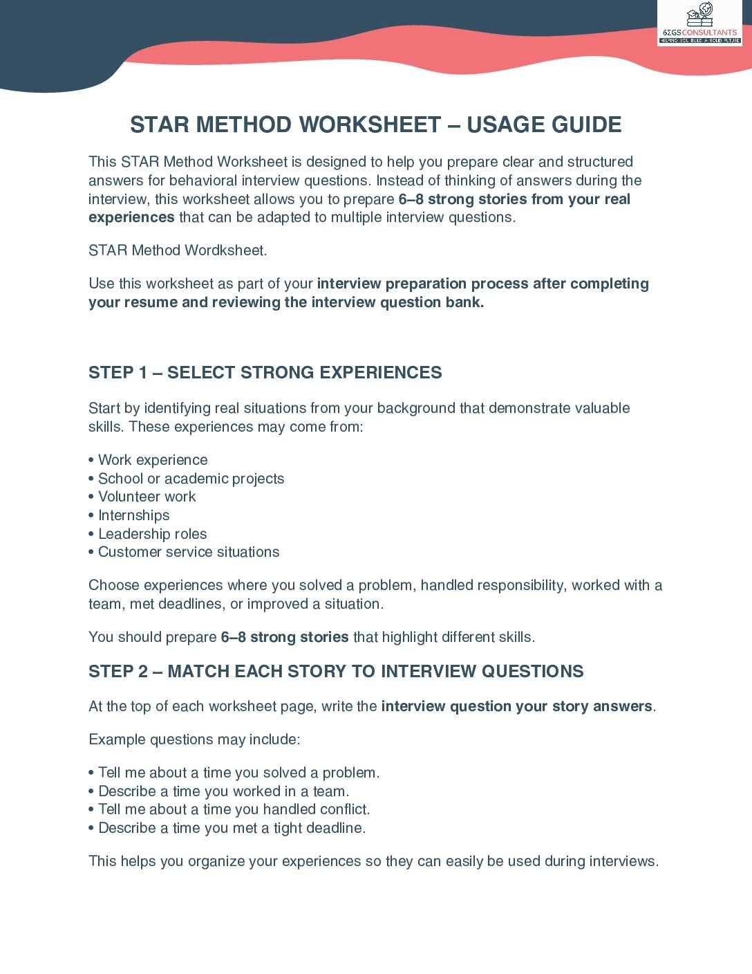 STAR Method Interview Worksheet™ (EN)