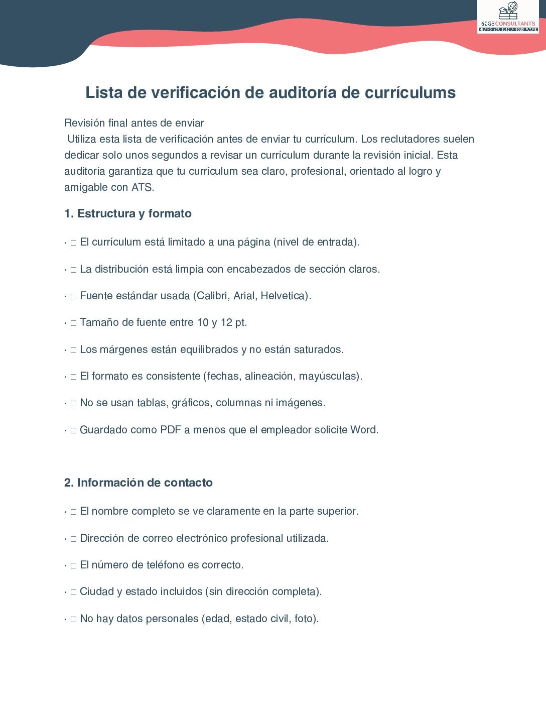 Resume Audit Checklist™ (EN)